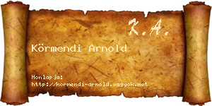 Körmendi Arnold névjegykártya