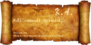 Körmendi Arnold névjegykártya